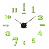 Reloj De Pared 3d Aililife Con Luz Nocturna Y Espejo (verde)