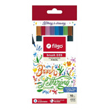  Marcadores Pincel Filgo Brush Pen Lettering X 10 Colores
