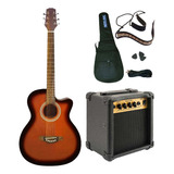 Combo Guitarra Electroacustica Amplificador Funda Cable Corr