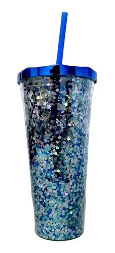 Vaso Termo De 1 Litro Glitter Con Popote