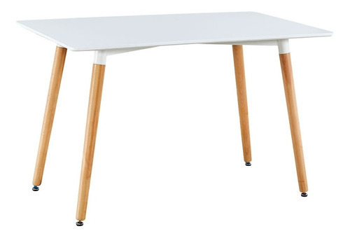 Mesa Comedor Chica Nordico Rectangular Eames 120x80  Blanca Color De La Tapa Blanco