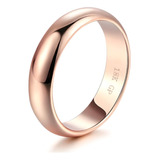 Anillo Matrimonio Compromiso Enchapado Oro Rosado 18k Banda 