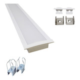 Kit 5 Unid. 2m - Perfil De Led Embutir Slim Largo 30mm 10m