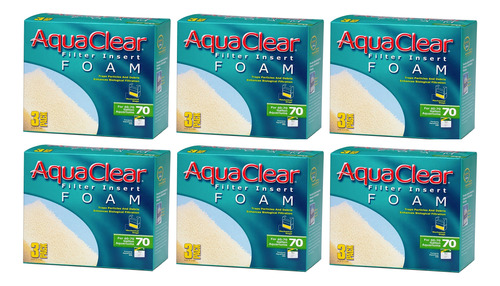 Aquaclear - Insertos De Espuma De 70 Galones, Paquete De 18