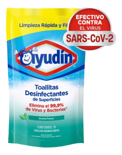 Ayudin Toallitas Desinfectantes Doy Pack Fresco X 35 Un