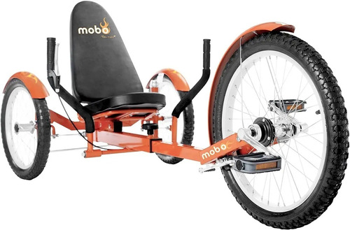 Bicicleta Recumbada De 3 Ruedas Color Naranja Marca Mobo