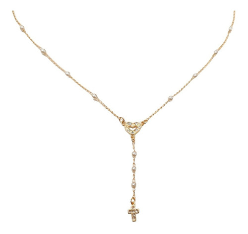 Gargantilla Con Perlas, Dije Corazon Incluido Oro 14k