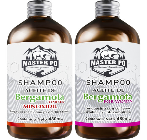 Shampoo Aceite De Bergamota Kit Para Dama Master Po Crece+