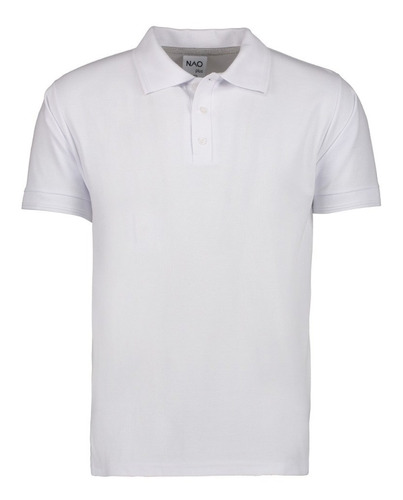 12 Playeras Nao Tipo Polo Premium Blanca - Hombre  