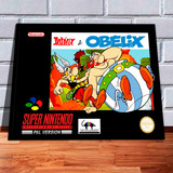 Quadro Decorativo A4 33x25 Asterix E Obelix Super Nintendo