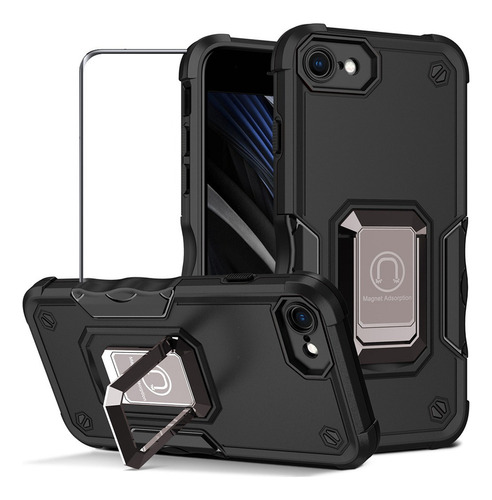 Funda For iPhone Series Metal Apoyo Tener Vidrio Membrana