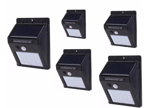 5 Foco Solar 20led Con Sensor De Movimiento