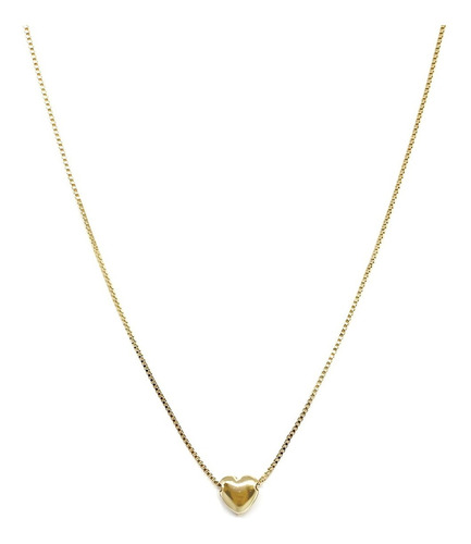 Collar Corazón 7mm Enchapado Oro 18k