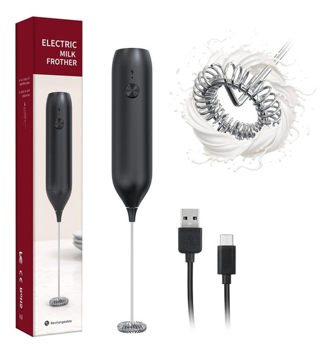 Espumador De Leche Portátil, Espumador Recargable Usb C Para