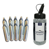 Kit Paquete 10 Tanques Co2 12g Y 5000 Bbs 4.5 Acero Pistolas