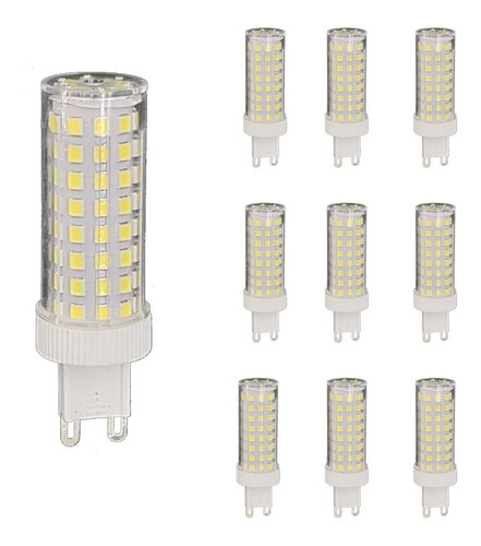 10x Lampada Led Halopim G9 15w 96 Leds Para Lustre Arandela