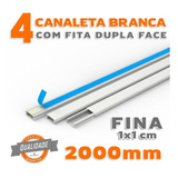 Kit 4 Canaleta Fina Guardar Fios Branco Pvc 2 Metro - Nfe