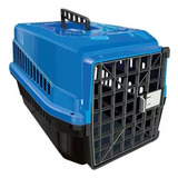 Caixa De Transporte Pet N2 Cães Gatos Trava Resistente Azul