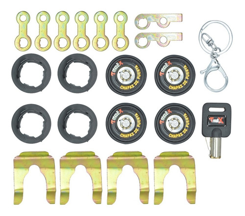 Set Chapas Seguridad Atomotriz Linea Premium 4 Piezas 