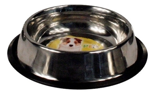 Plato Ligero Acero Inox 64 Oz Alimentar Mascota Fancy Pets Color Plateado