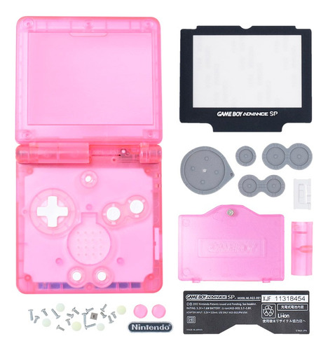 Carcasa Para Game Boy Advance (gba) Sp Rosa (clear)