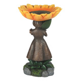 Jx Beautiful Girasol Pájaro Baño Marrón Pedestal Hecho A Man