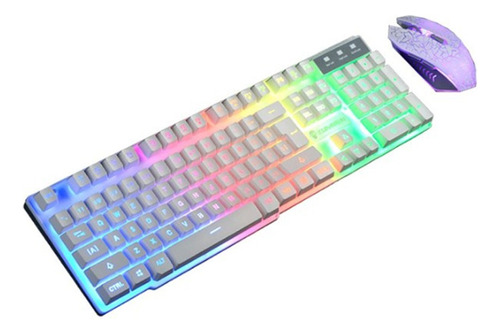 T6 Teclado Y Ratón Kit Gamer Barato Alámbrico Luz Led