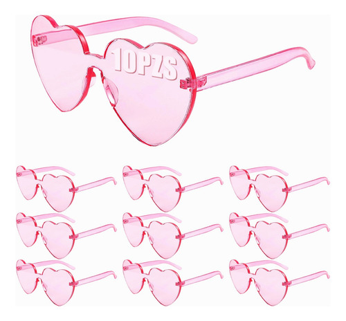 10pz Gafas De Sol De Corazón Accesorios Moda Mujer Lentes