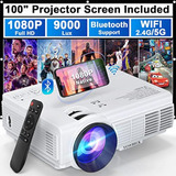 5g Wifi Bluetooth Projector, Native 1080p/9000l Yowhick Mini