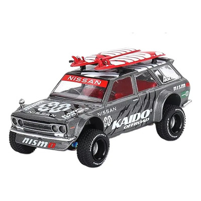Kaido House Datsun 510 Wagon 4x4 Plateado Escala 1:64 Mini GT | Envío gratis