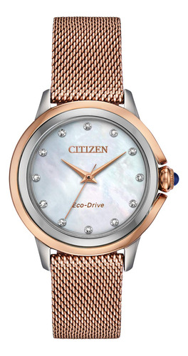 Reloj Citizen Eco-drive Ceci Diamante De Tono Oro Rosa Em079