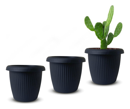 Kit 3 Vasos Decorativo P Plantas Flores Grande 8 Litros