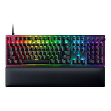 Teclado Gamer Razer Huntsman V2 Qwerty Linear Optical Switch Red Inglês Us Cor Preto Com Luz Rgb