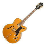 Guitarra Eléctrica EpiPhone Archtop Broadway Hollow Body De Abeto/arce Vintage Natural Con Diapasón De Granadillo Brasileño