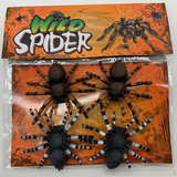 Pack 4 Arañas Para Halloween Pequeñas Decoracion Broma Susto