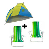 Reposera Aluminio X 2 + Carpa Playera Combo Camping