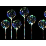 Pack X10 Globo + Alambre Led Rgb Cristal Con Palito A Pilas