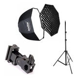 Octabox Godox 120cm Grid Guarda Chuva + Suporte Flash Tripe