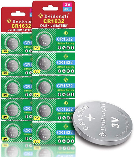 Cr1632 - Batería De Litio Para Monedas (3 Voltios 10 Pilas)