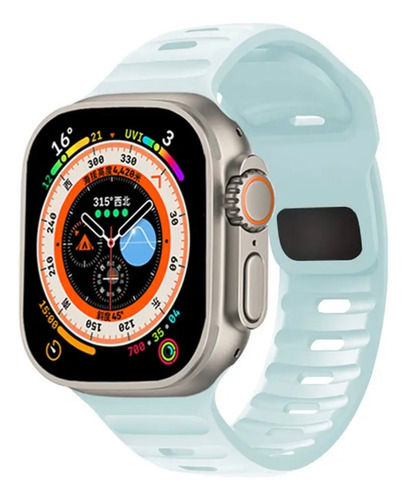 Pulseira Sport P/ Apple Watch 42mm 44mm 45mm 49m Azul Claro