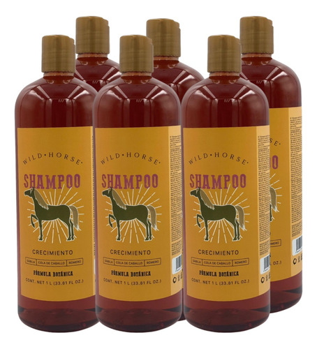  Shampoo Cola Caballo Wild Horse Crecimiento Cabello 6 Piezas