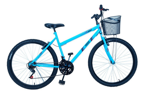 Bicicleta Passeio Anny Aro 26 C/cestinha 18 Vel. Azul Bebe