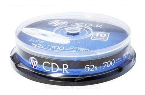 2 Pack 10 Unidades Cd-r Hp 52x/700mb/80min