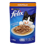 Sobres Para Gato Felix Alimento Premios Sabor Pollo 36x85g