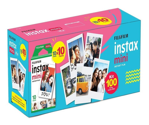 Pack Com 100 Unidades Kit Filme Instax Mini Fujifilm