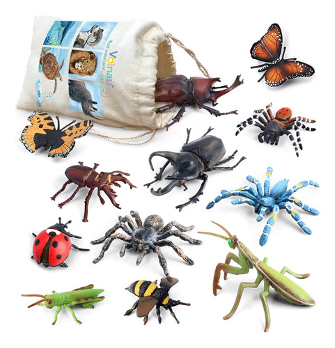 Volnau Figuras De Insectos De Juguete, 12 Unidades, Figuras.