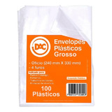 Saco Plastico Env. Grosso 24x33 0,15 A4 Ofício 4 Furos 100un