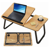 Mesa Cama Portátil Plegable Para Laptop Soporte Altura Ajust Color Nuez