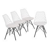 Set De 4 Sillas Comedor Exterior Interior Modernas Pvc Eke