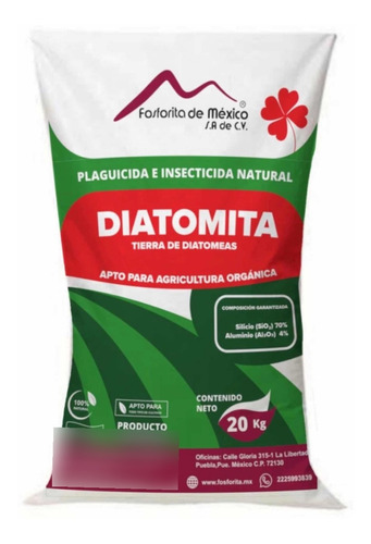 Tierra De Diatomeas Orgánica 20 Kg Control Plagas No Tóxico